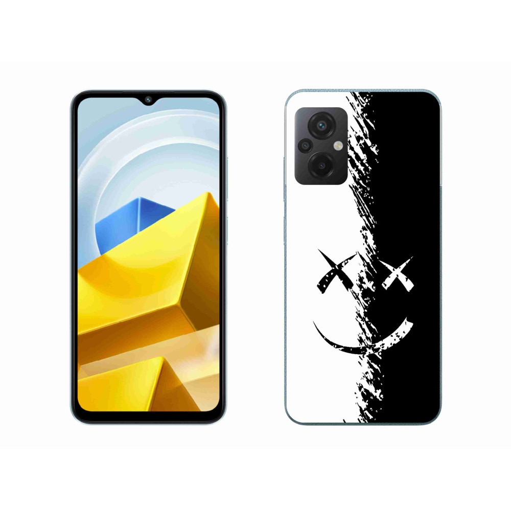 Gelový kryt mmCase na Xiaomi Poco M5 4G - černobílý smajlík