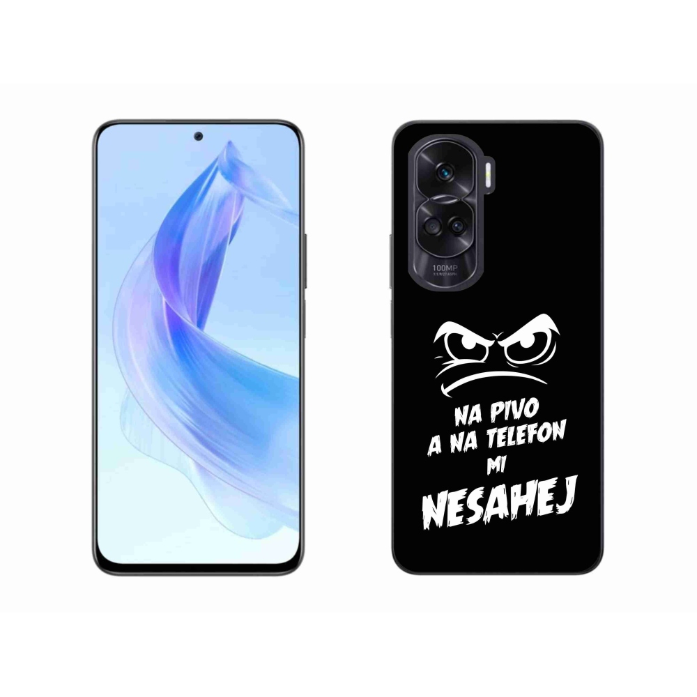 Gelový kryt mmCase na Honor 90 Lite - pivní motiv 2 černé pozadí