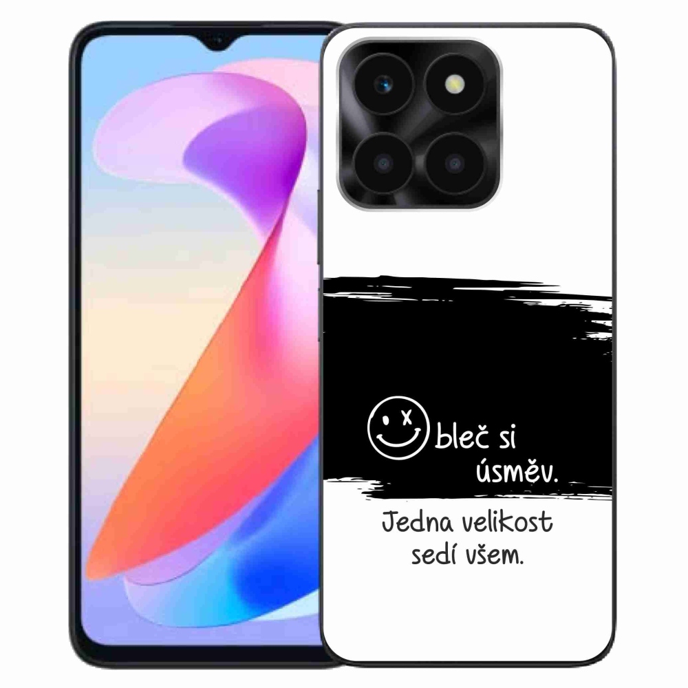 Gelový kryt mmCase na Honor X6a - vtipný text 8 černobílé pozadí
