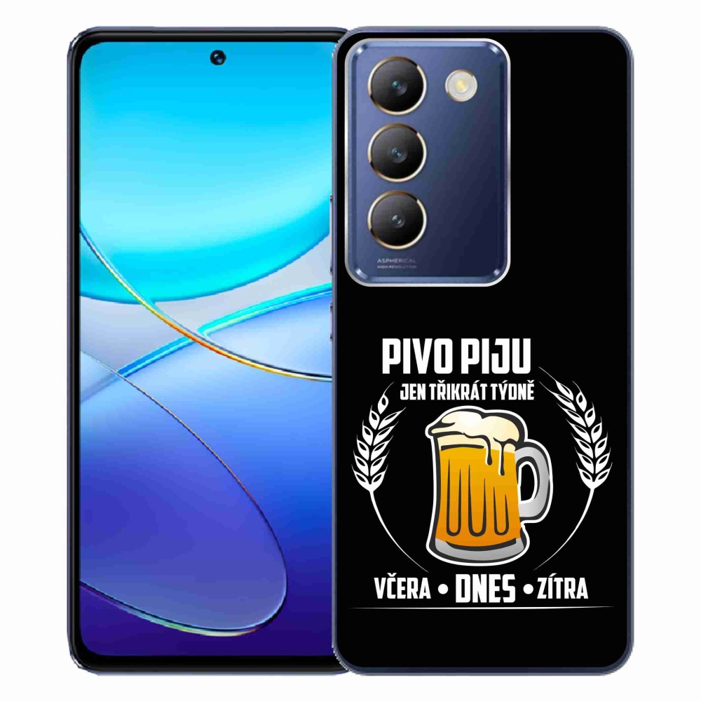 Gelový kryt mmCase na Vivo V40 SE 4G/5G - pivní motiv černé pozadí