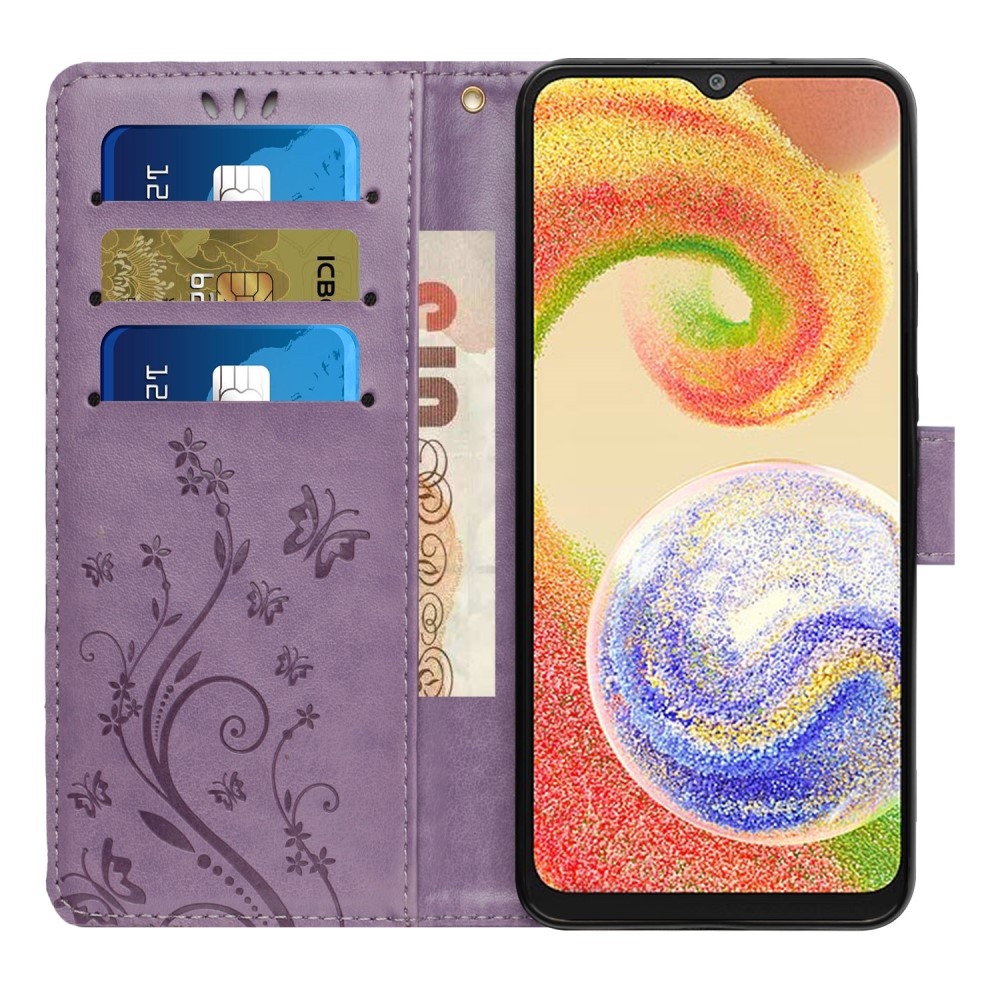 Flowers knížkové pouzdro na Samsung Galaxy A06 4G - světlefialové