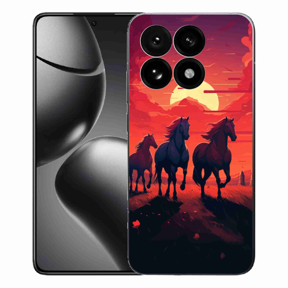 Gelový kryt mmCase na Xiaomi 15T - koně a západ slunce
