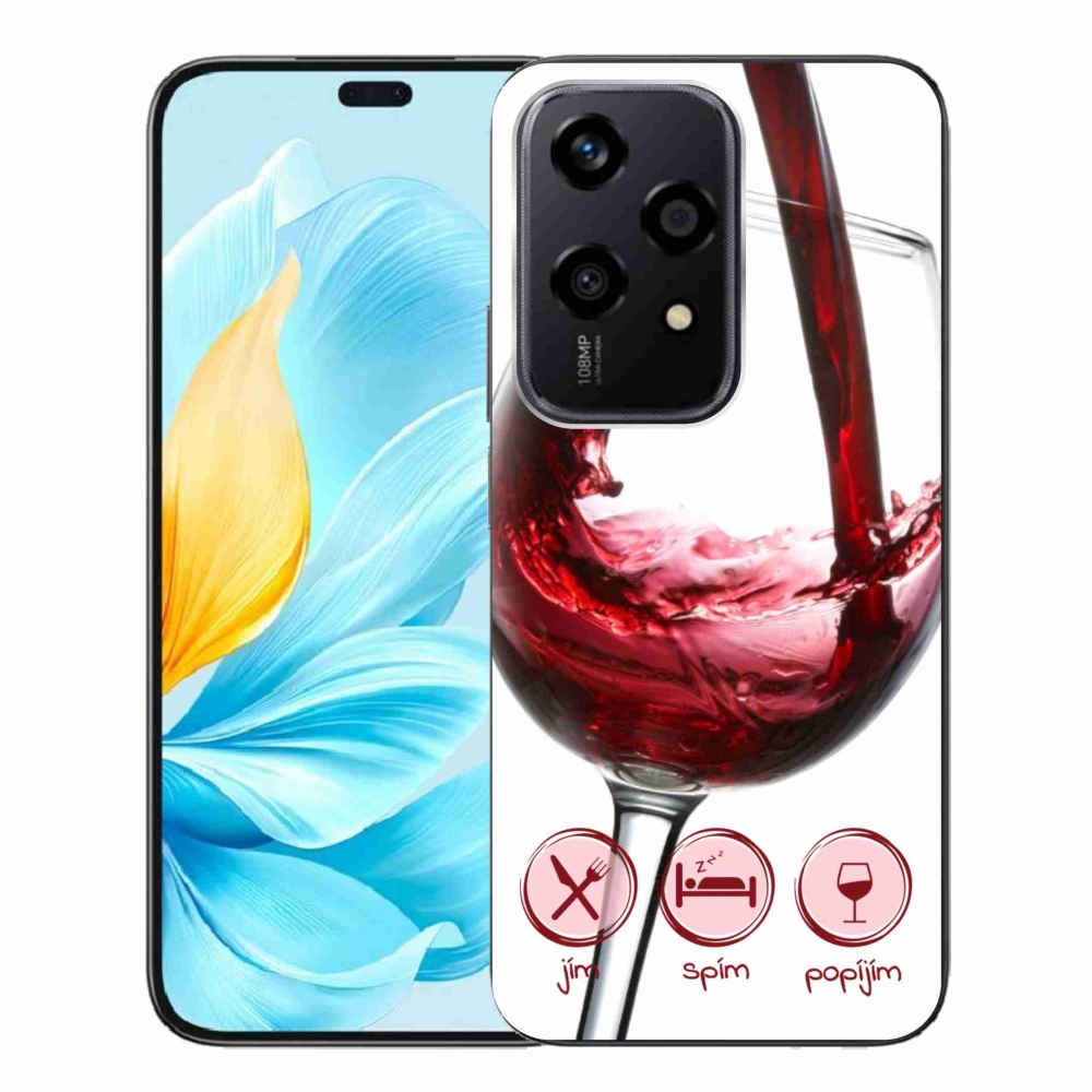 Gelový obal mmCase na Honor 200 Lite 5G - sklenička vína červené