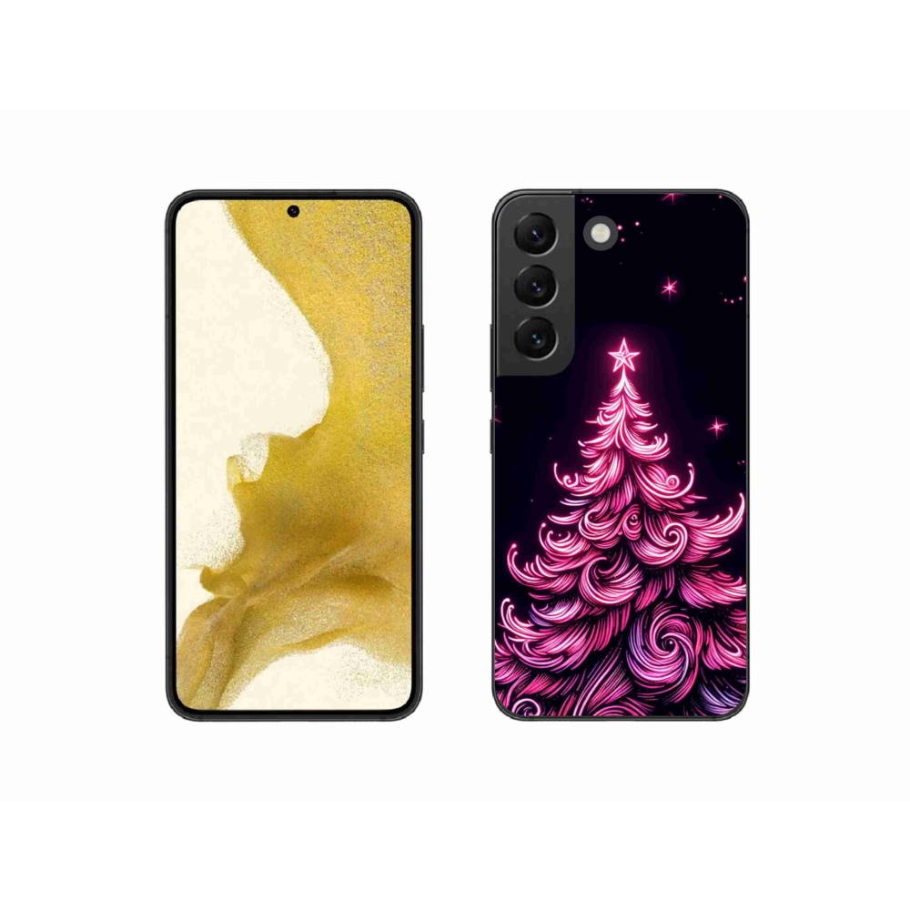 Gelový kryt mmCase na Samsung Galaxy S22 5G - neonový vánoční stromek 2