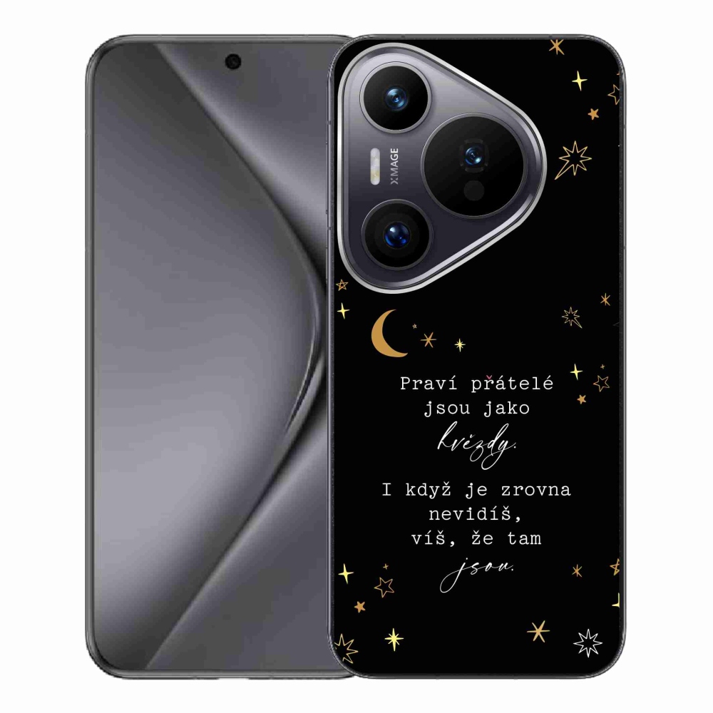 Gelový kryt mmCase na Huawei Pura 70 Pro - citát 6 černé pozadí