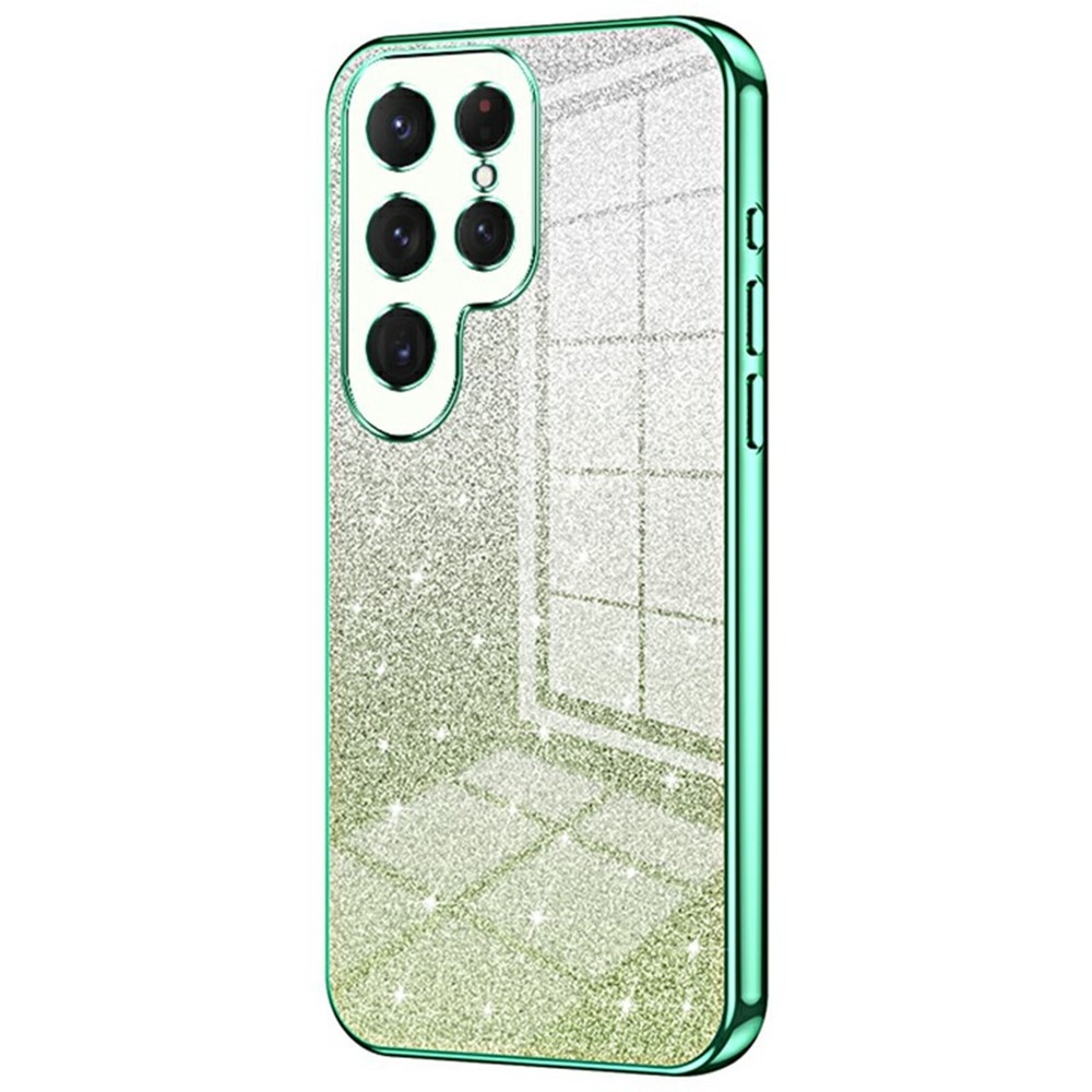 Cut gelový třpytivý obal na Samsung Galaxy S25 Ultra - zelený