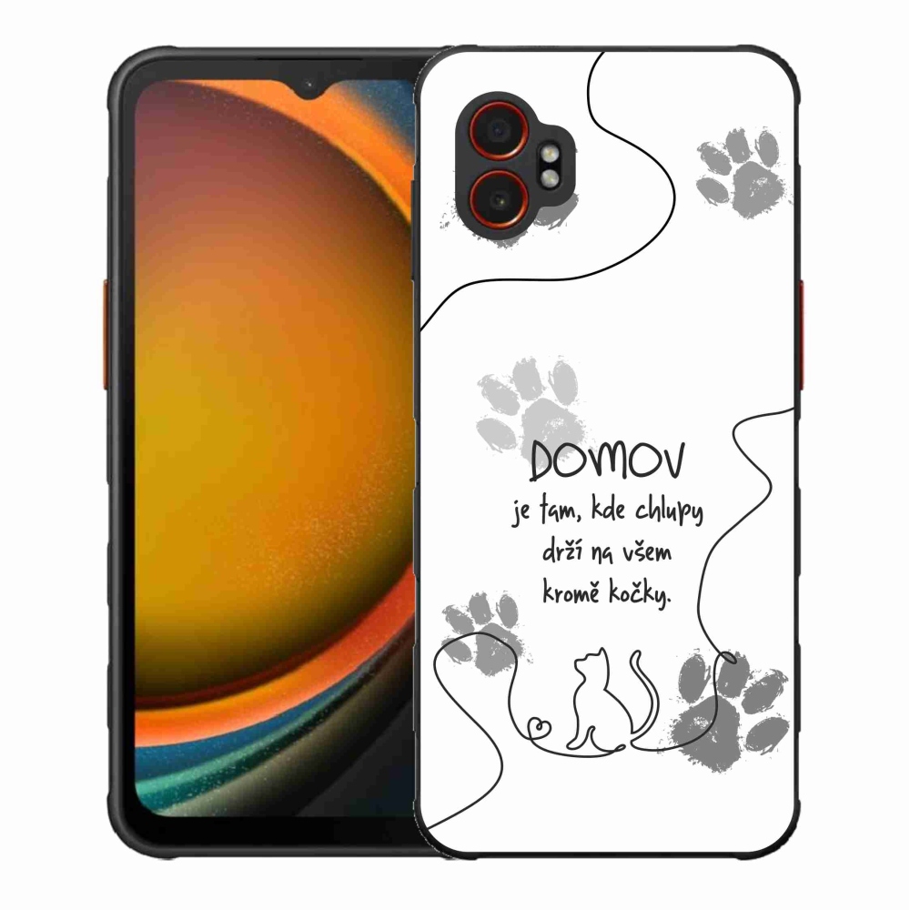Gelový kryt mmCase na Samsung Galaxy Xcover 7 Pro - kočičí motiv bílé pozadí