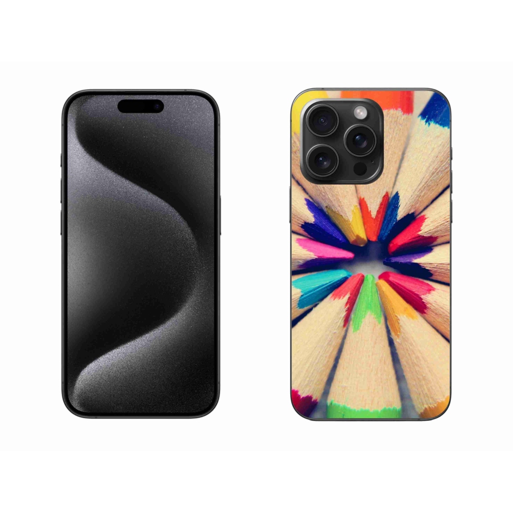 Gelový kryt mmCase na iPhone 15 Pro Max - pastelky 