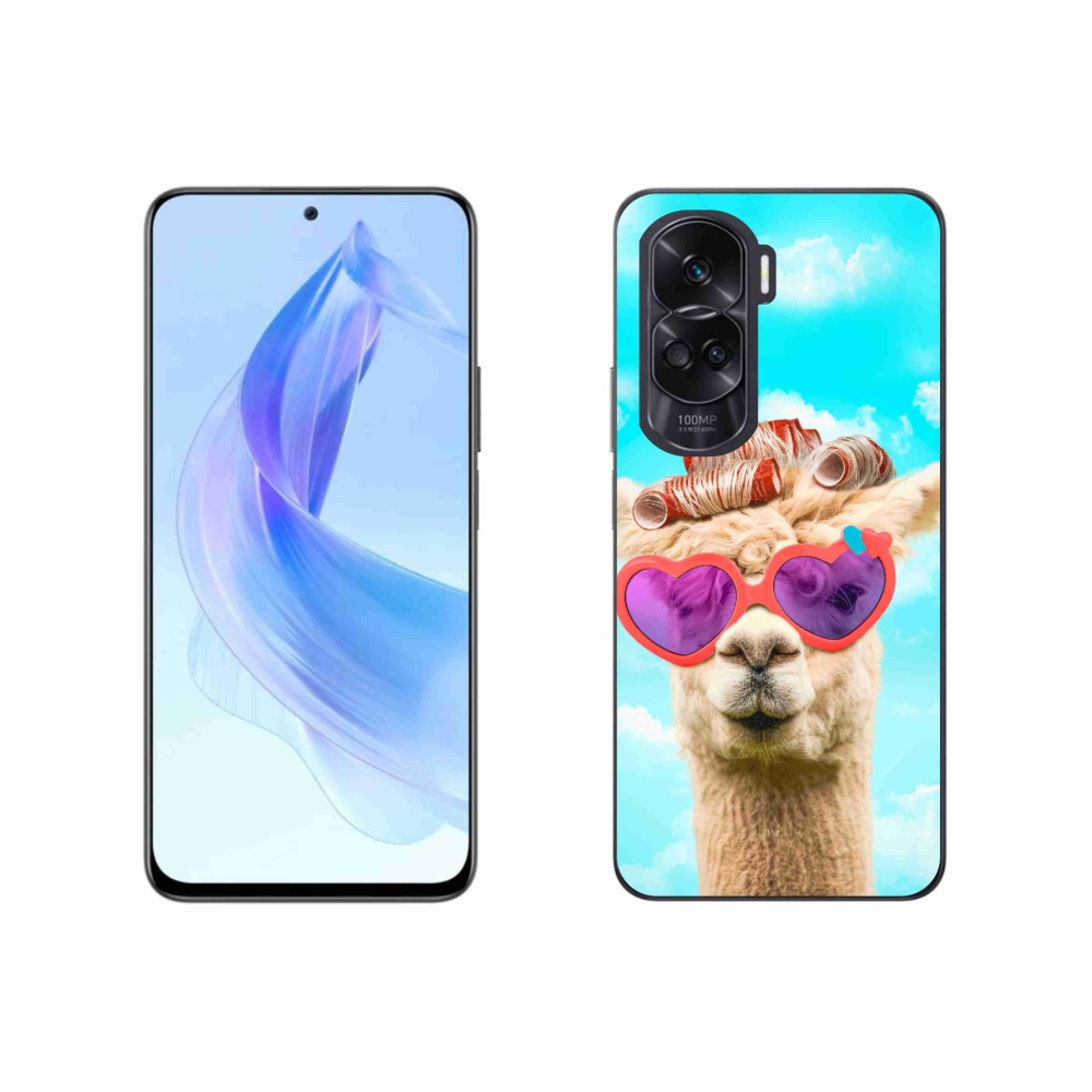 Gelový kryt mmCase na Honor 90 Lite - lama s brýlemi