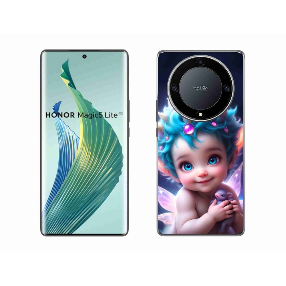 Gelový kryt mmCase na Honor Magic 5 Lite 5G - dítě s motýlími křídly