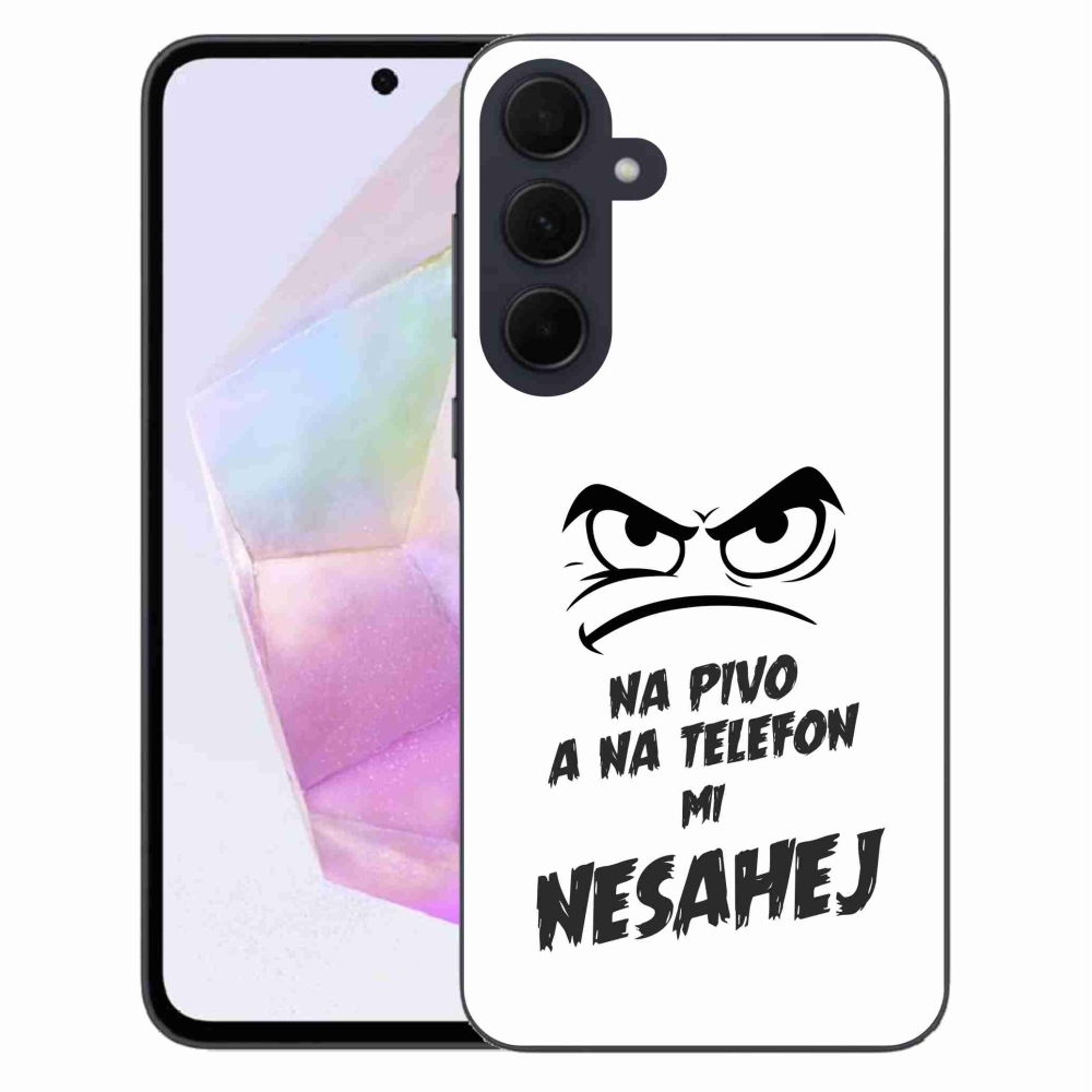 Gelový kryt mmCase na Samsung Galaxy A35 5G - pivní motiv 2 bílé pozadí