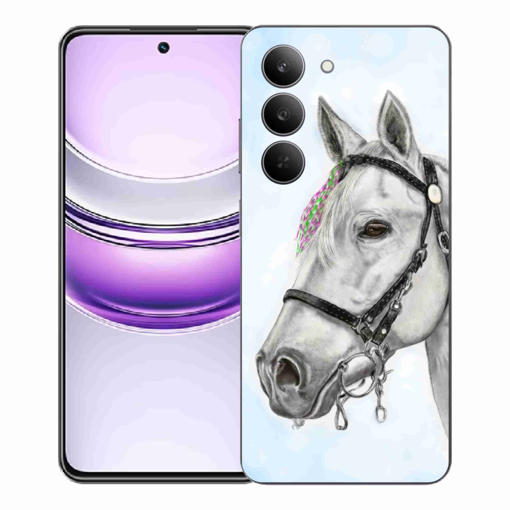Gelový kryt mmCase na Realme 14x 5G - bílý kůň 1