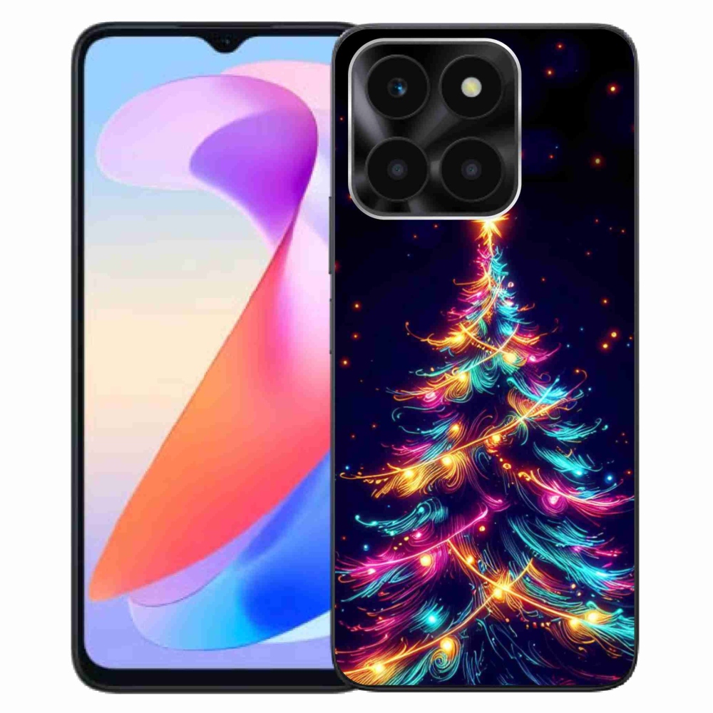 Gelový kryt mmCase na Honor X6a - neonový vánoční stromek