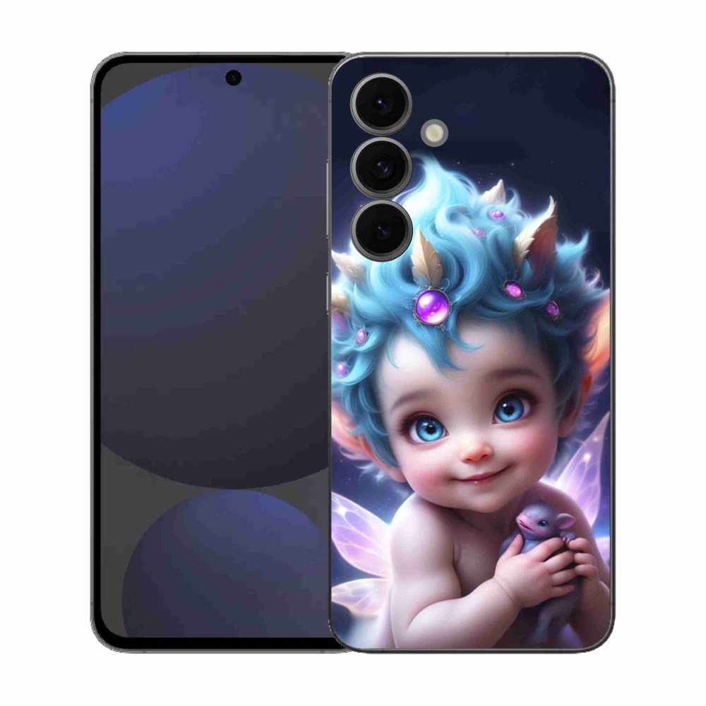 Gelový kryt mmCase na Samsung Galaxy S25 FE - dítě s motýlími křídly