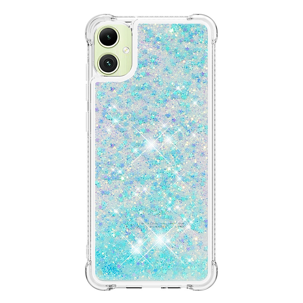 Glitter přesýpací gelový obal na Samsung Galaxy A07 4G - modrý/hvězdičky