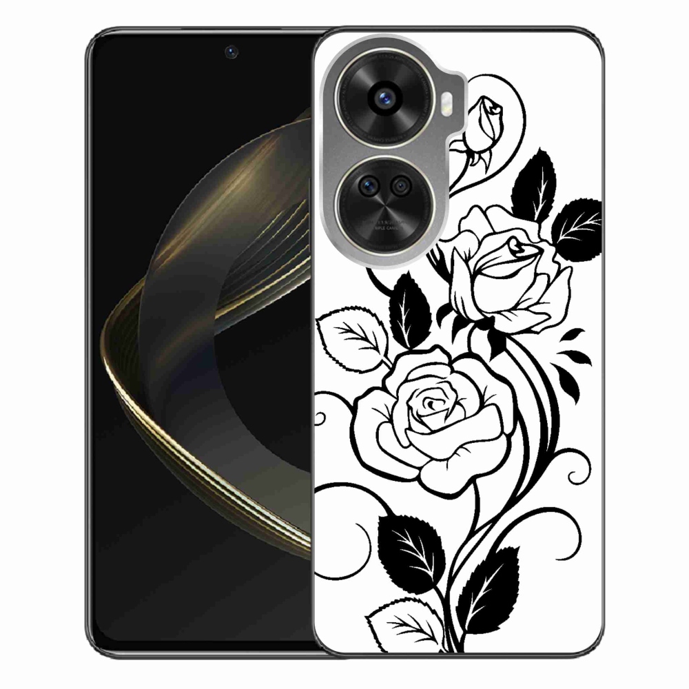 Gelový kryt mmCase na Huawei Nova 12 SE - černobílá růže