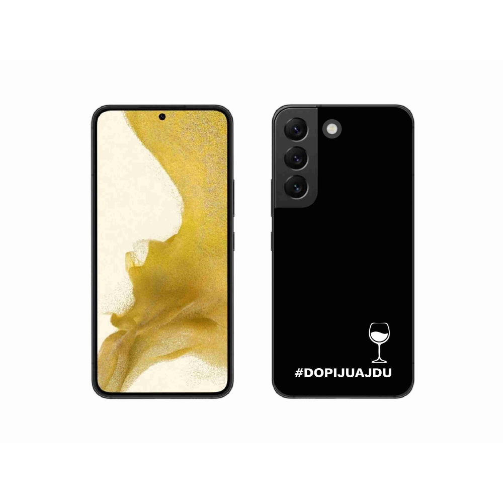 Gelový kryt mmCase na Samsung Galaxy S22 5G - vinný motiv černé pozadí
