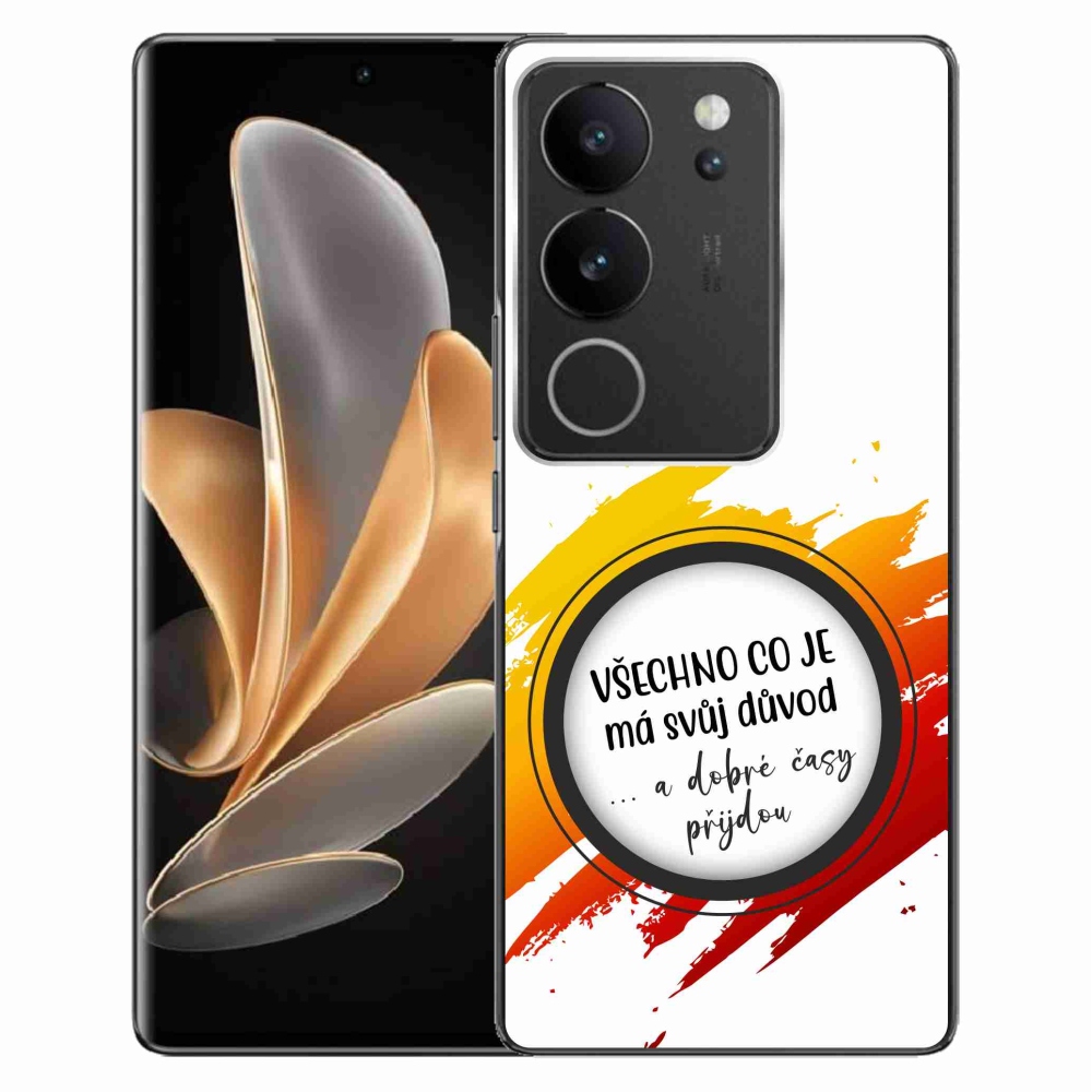 Gelový kryt mmCase na Vivo V29 5G - citát 3 bílé pozadí