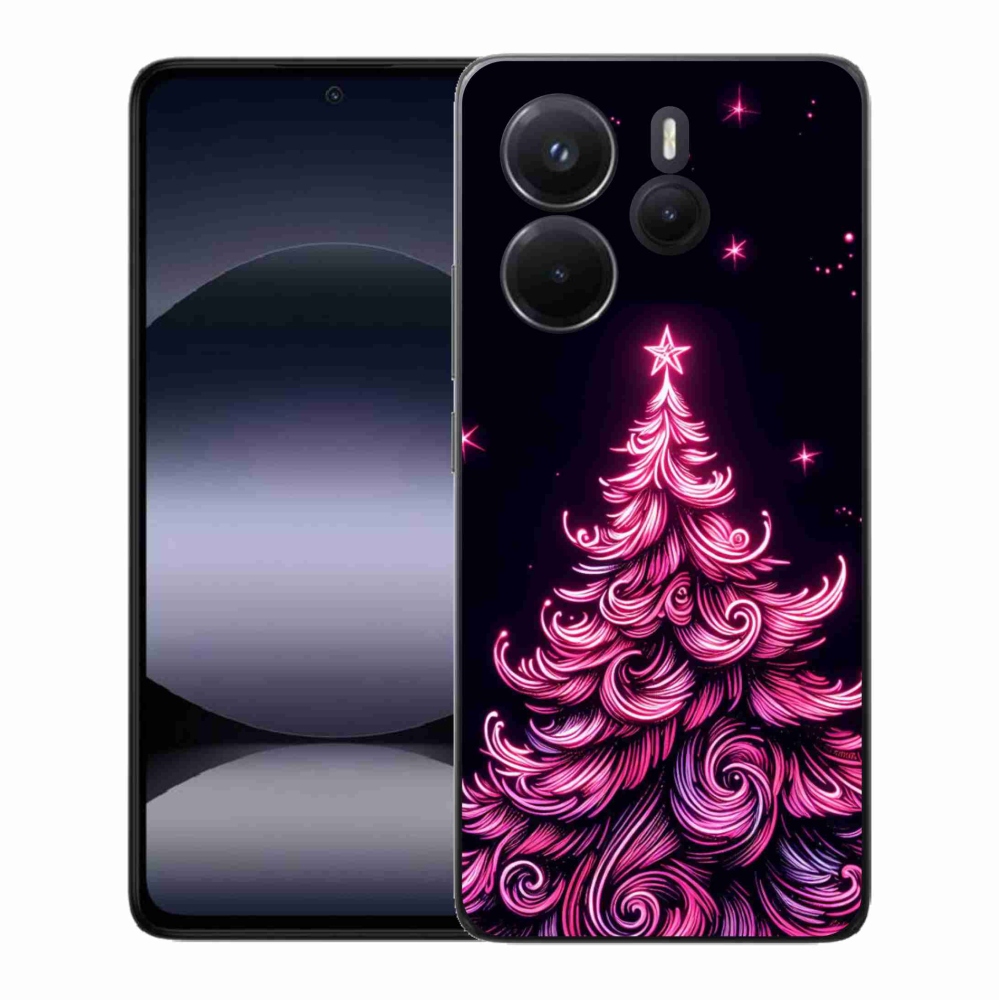 Gelový kryt mmCase na Xiaomi Redmi Note 14 - neonový vánoční stromek 2
