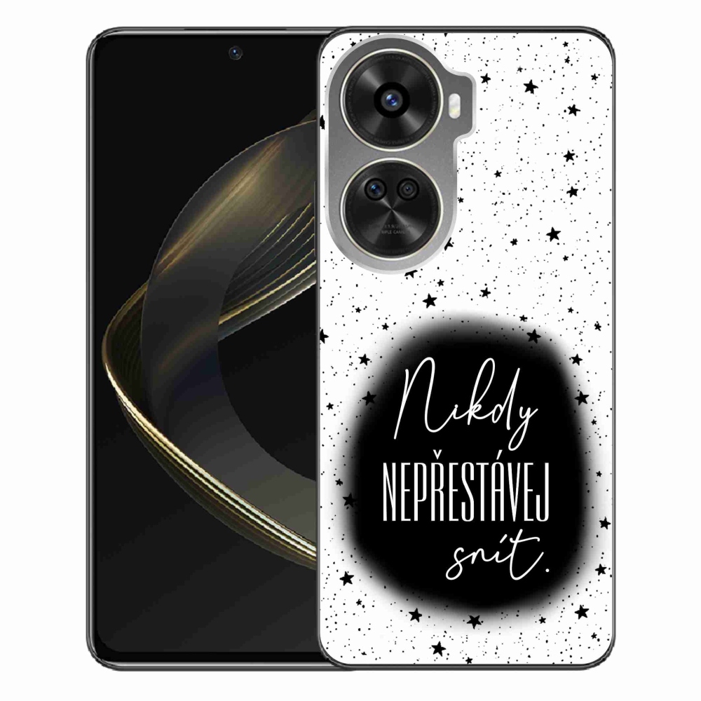 Gelový kryt mmCase na Huawei Nova 12 SE - citát 1 černobílé pozadí