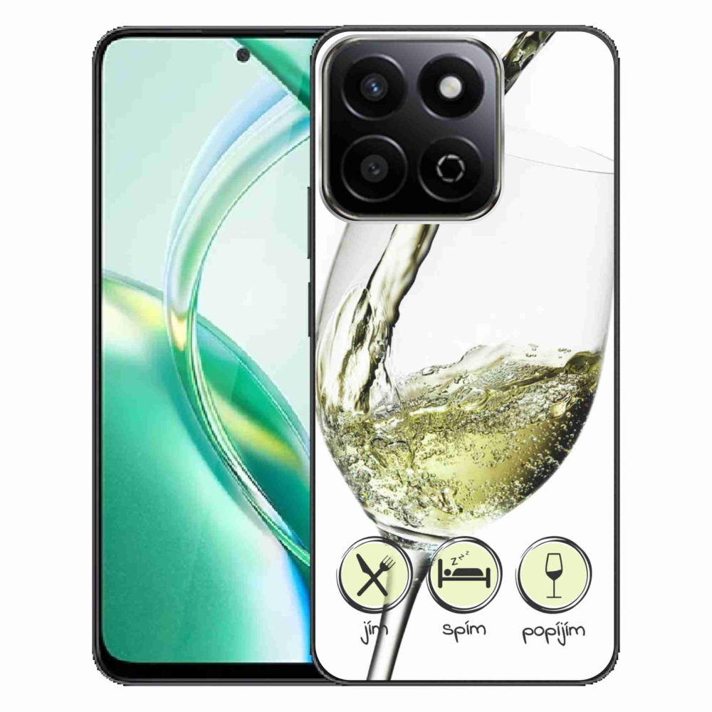 Gelový obal mmCase na Honor 200 Smart 5G - sklenička vína bílé