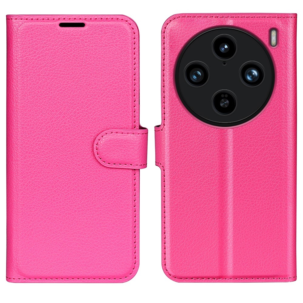 Litchi knížkové pouzdro na Vivo X100 Pro 5G - rose