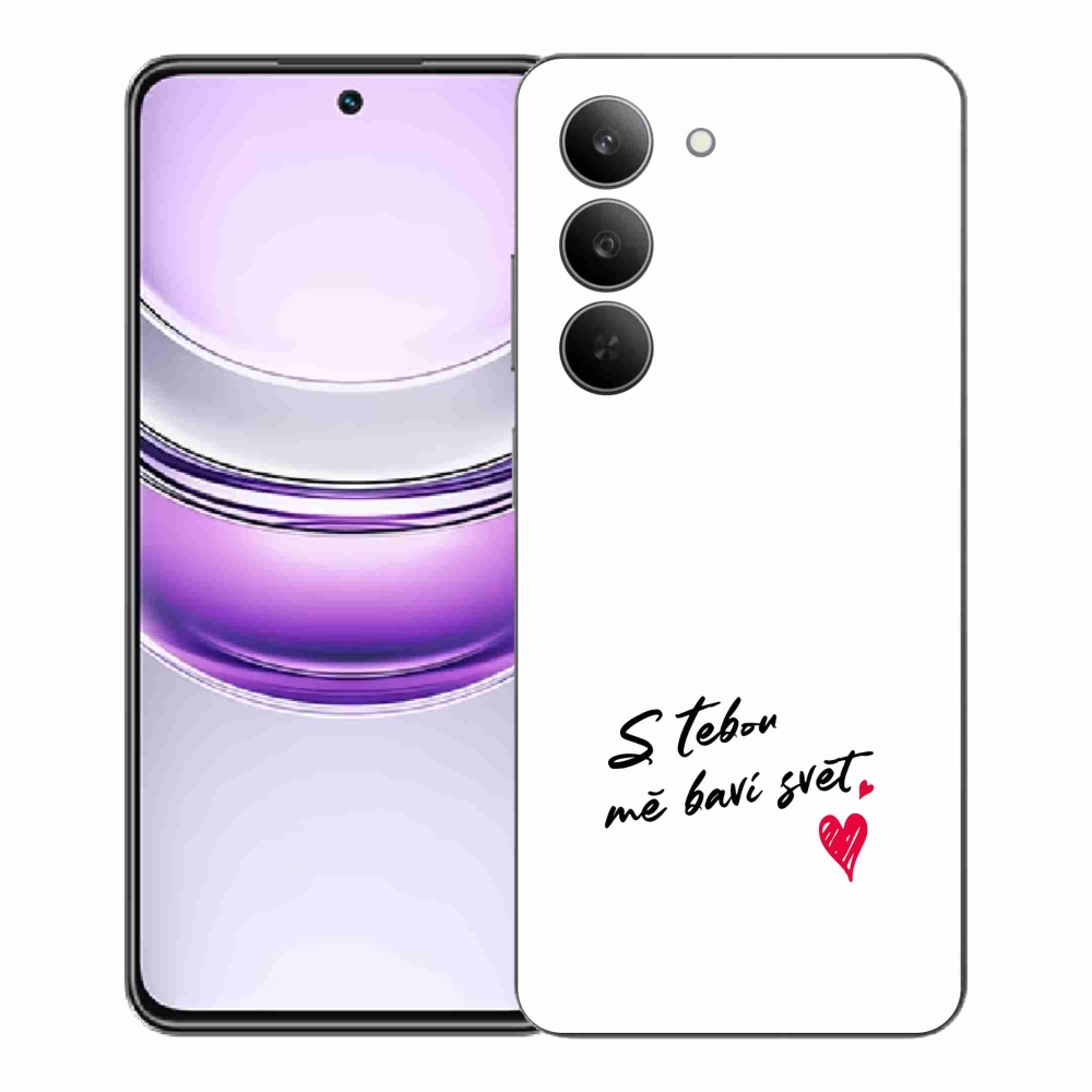 Gelový kryt mmCase na Realme 14x 5G - zamilovaný text 1 bílé pozadí