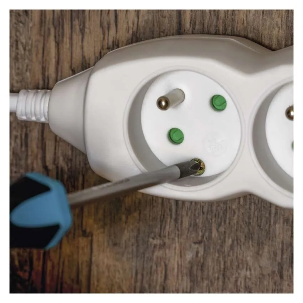 Prodlužovací kabel 5 m / 3 zásuvky / bílý / PVC / 1 mm2