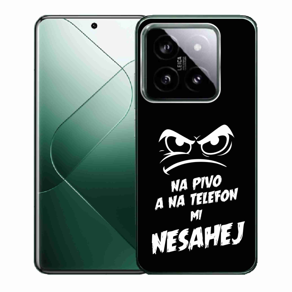 Gelový kryt mmCase na Xiaomi 14 - pivní motiv 2 černé pozadí