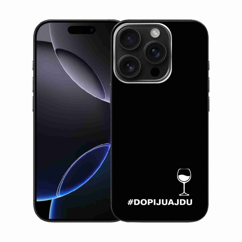 Gelový kryt mmCase na iPhone 16 Pro - vinný motiv černé pozadí