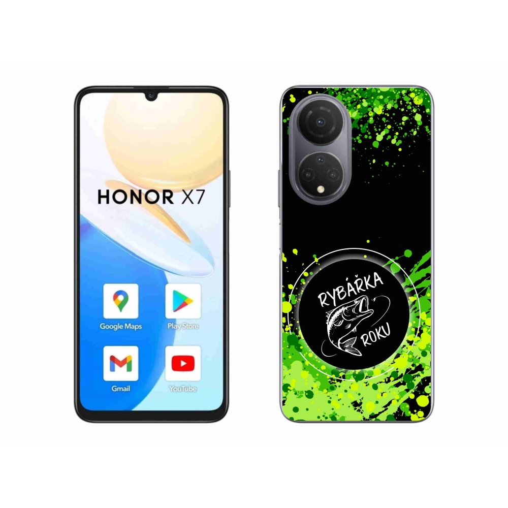 Gelový kryt mmCase na Honor X7 - rybářka roku černé pozadí