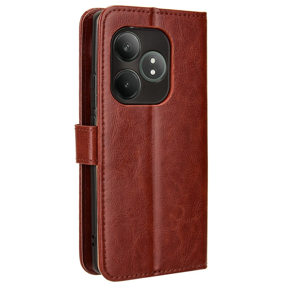 Crazy knížkové pouzdro na Realme GT 6 5G/GT 6T 5G - hnědé