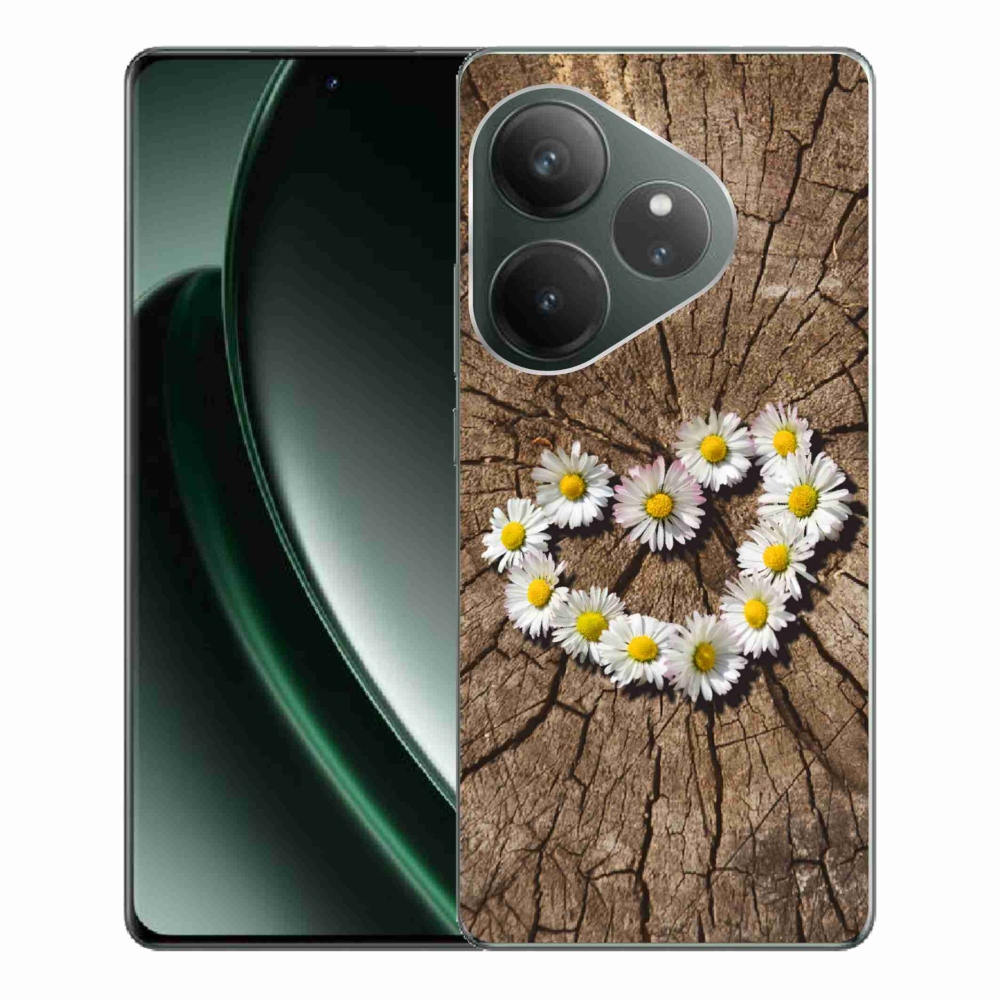 Gelový kryt mmCase na Realme GT 6 5G/GT 6T 5G - srdce z kopretin