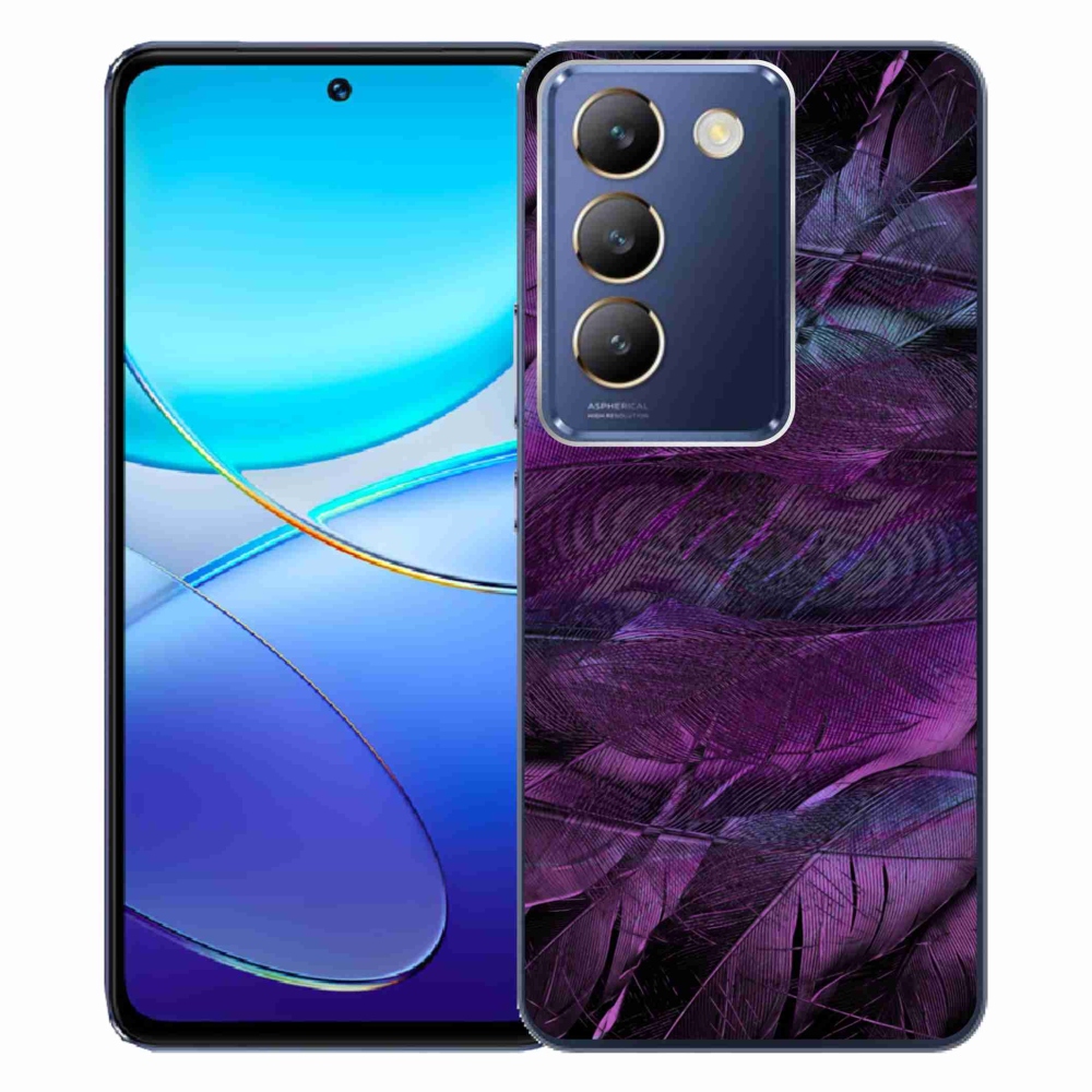 Gelový kryt mmCase na Vivo V40 SE 4G/5G - fialová pírka