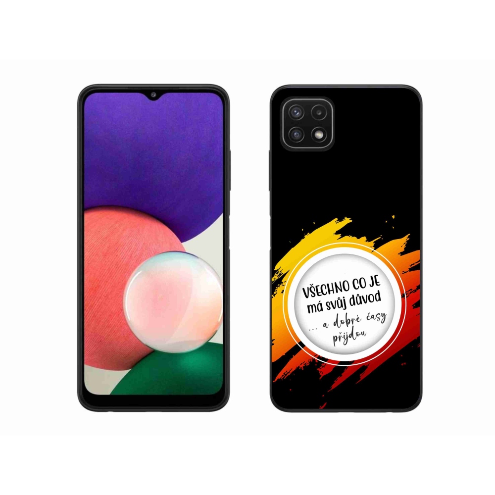 Gelový kryt mmCase na Samsung Galaxy A22 5G - citát 3 černé pozadí