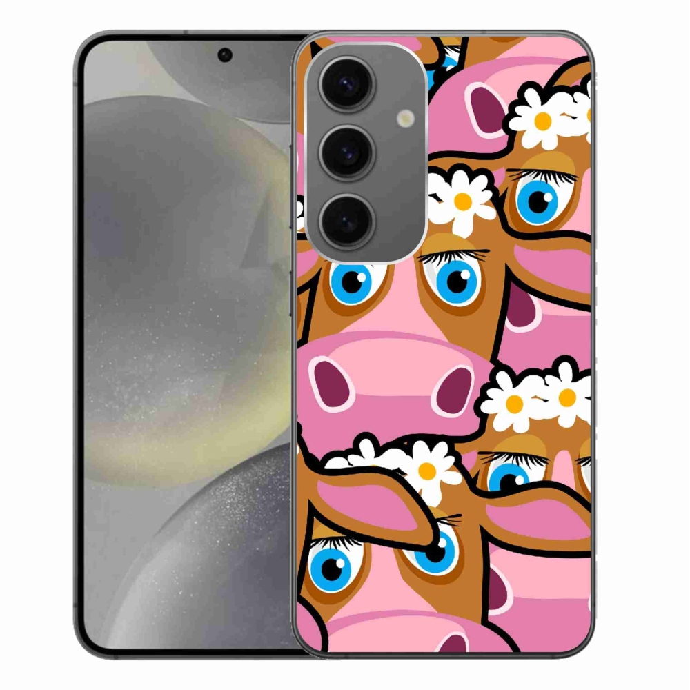 Gelový kryt mmCase na Samsung Galaxy S24+ - kreslené kravičky