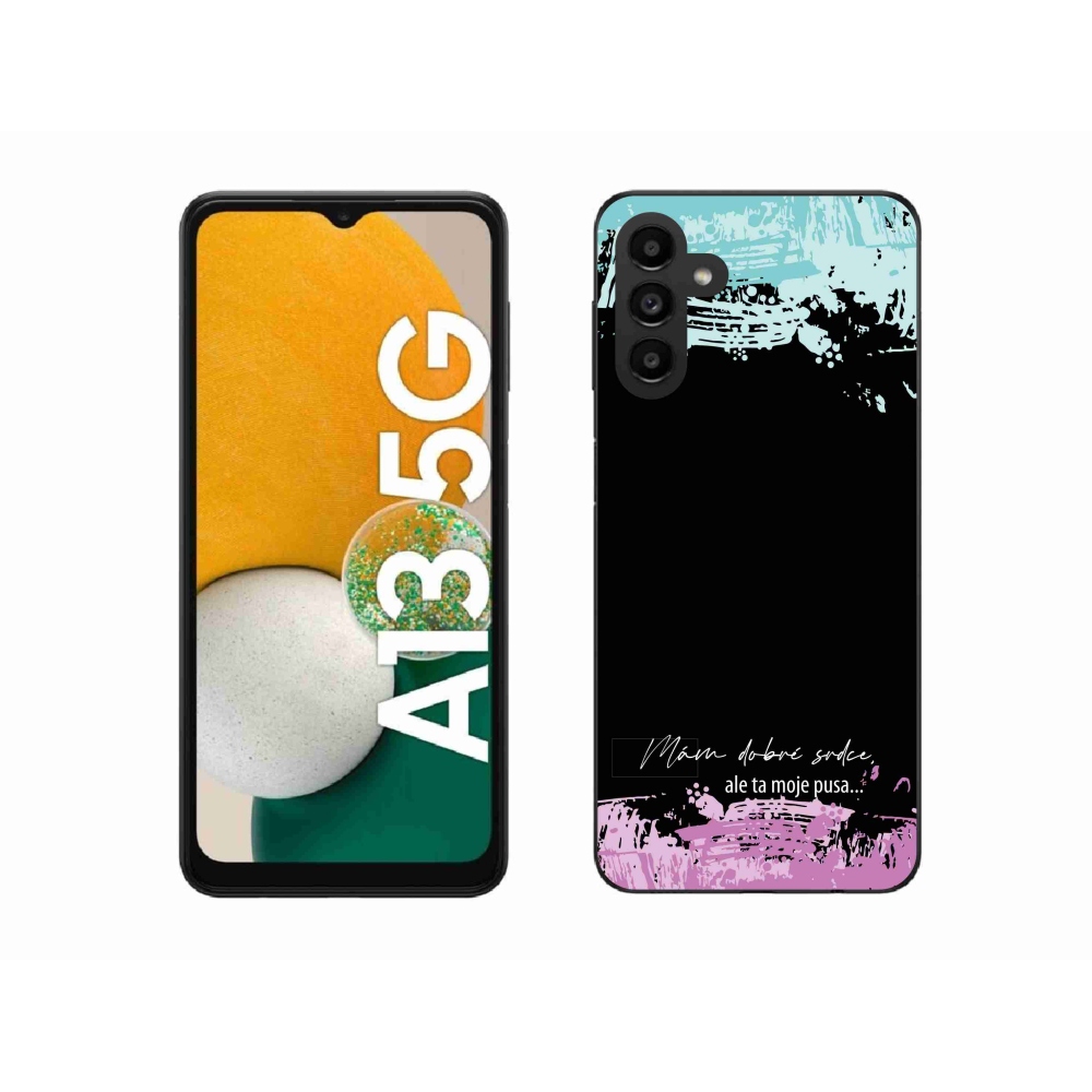 Gelový kryt mmCase na Samsung Galaxy A13 5G - vtipný text 3 černé pozadí