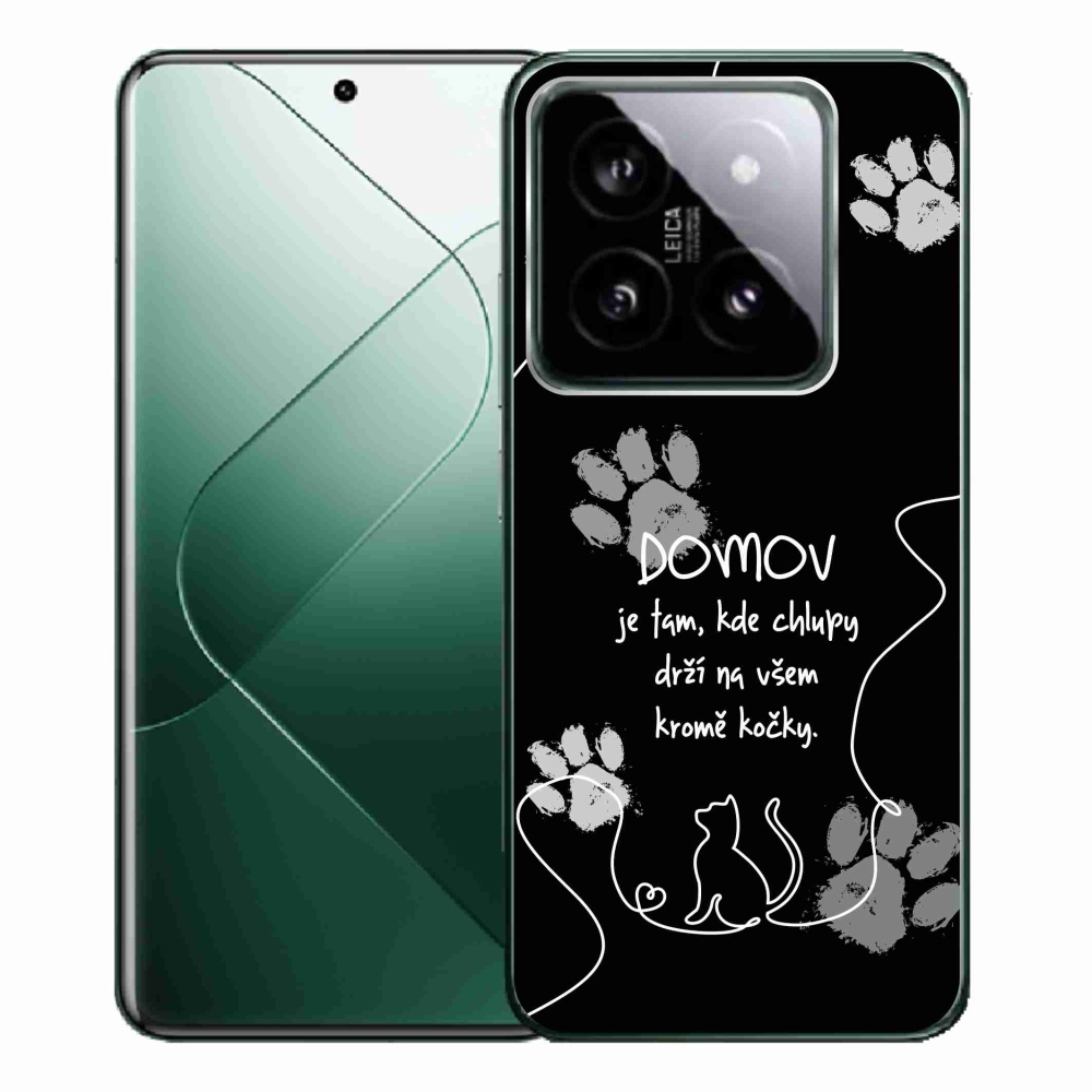 Gelový kryt mmCase na Xiaomi 14 Pro - kočičí motiv černé pozadí