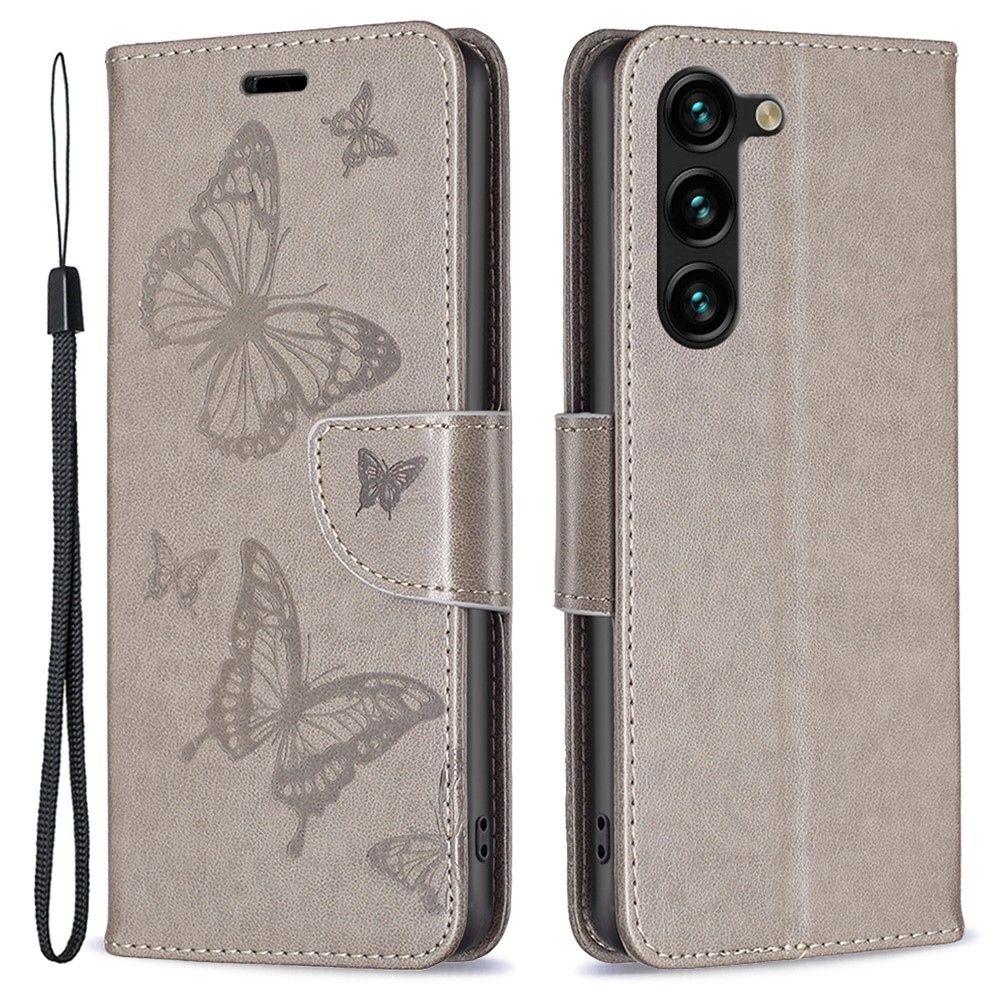 Butterfly knížkové pouzdro na Samsung Galaxy S24+/S25+ - šedé