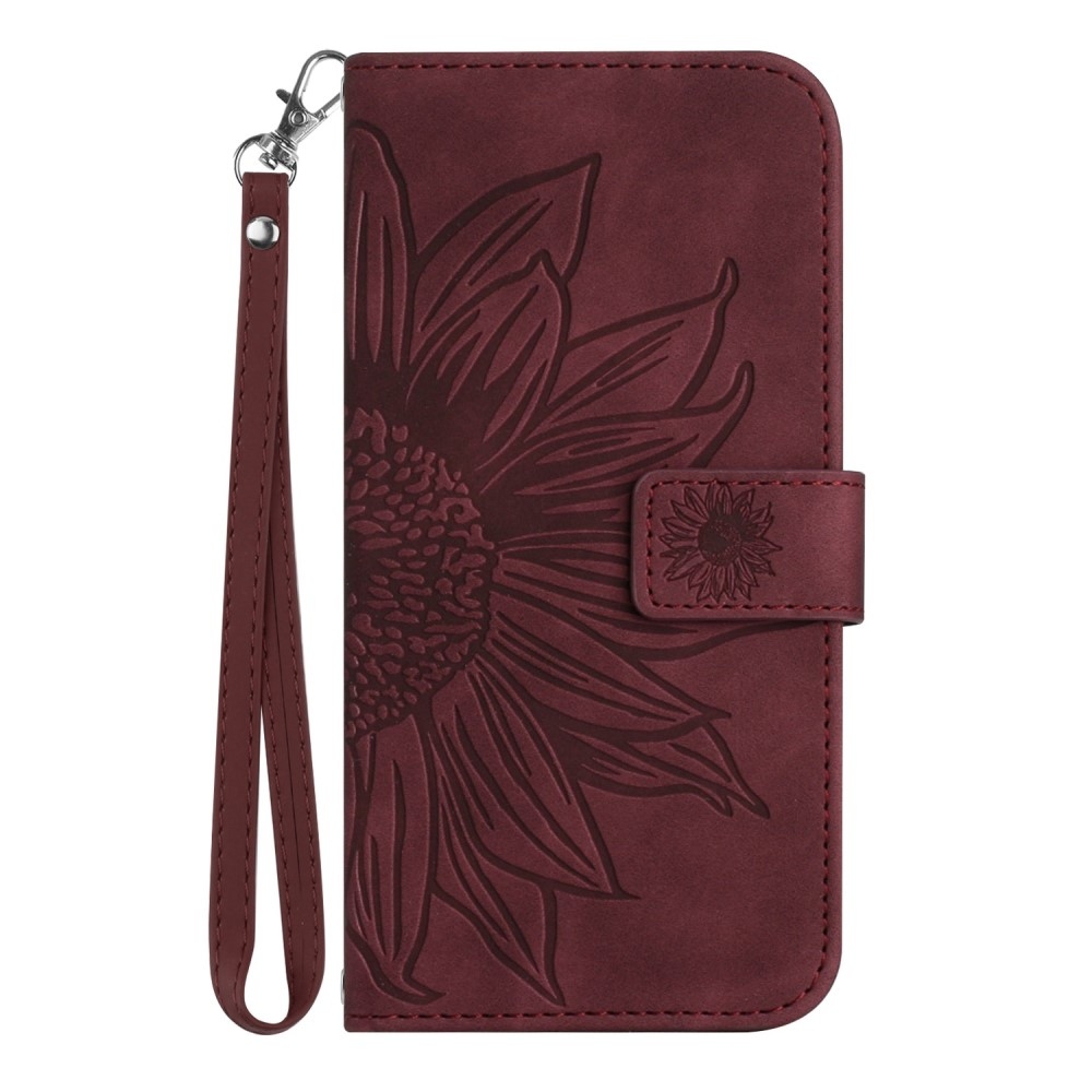 Sunflower knížkové pouzdro na Vivo X80 Lite - vínové