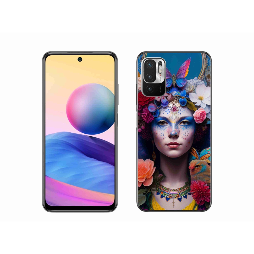 Gelový kryt mmCase na Xiaomi Poco M3 Pro/5G - žena s květinami