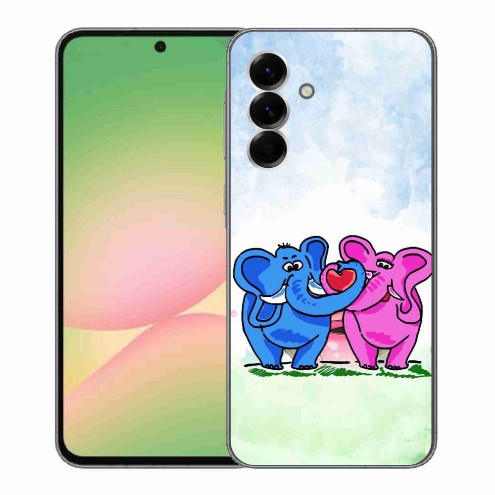 Gelový kryt mmCase na Samsung Galaxy A56 5G - zamilovaní sloni