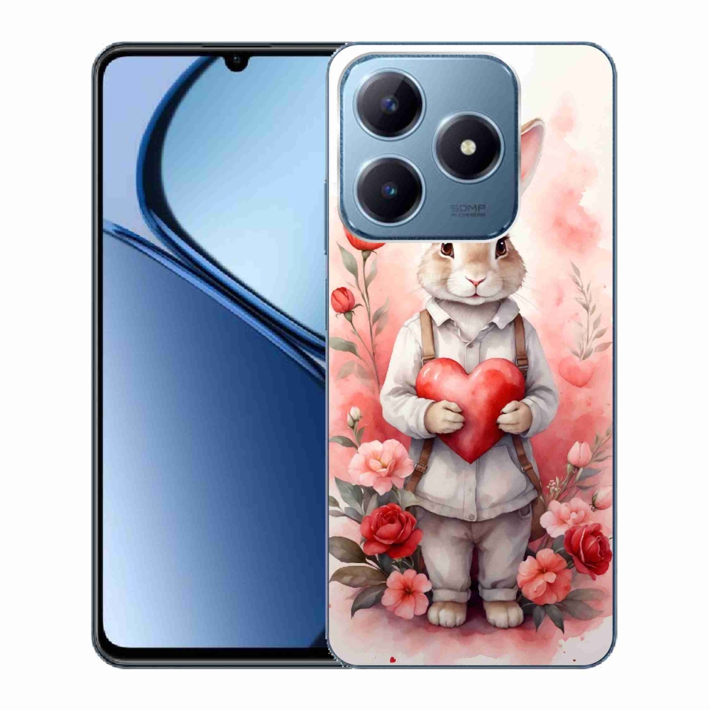 Gelový kryt mmCase na Realme C63 - zajíc se srdíčkem