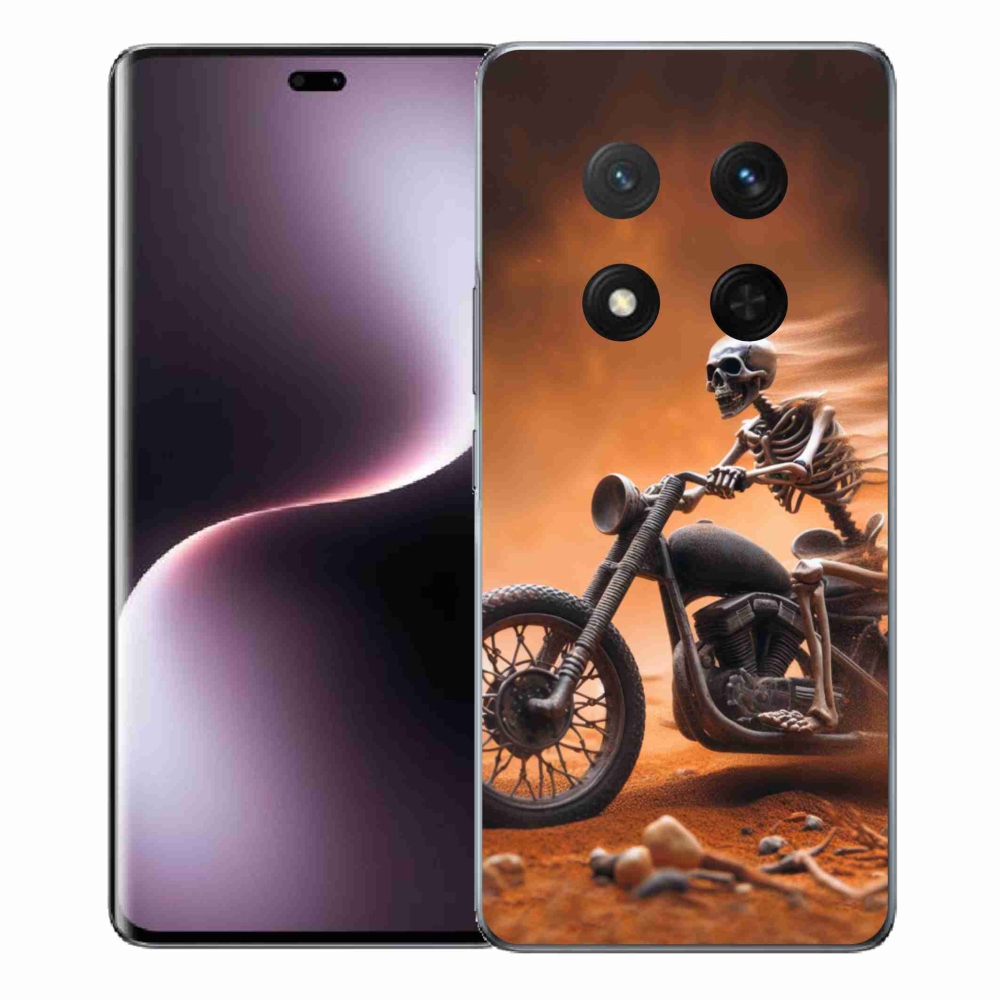 Gelový kryt mmCase na Honor Magic 7 Lite 5G - kostra na motorce