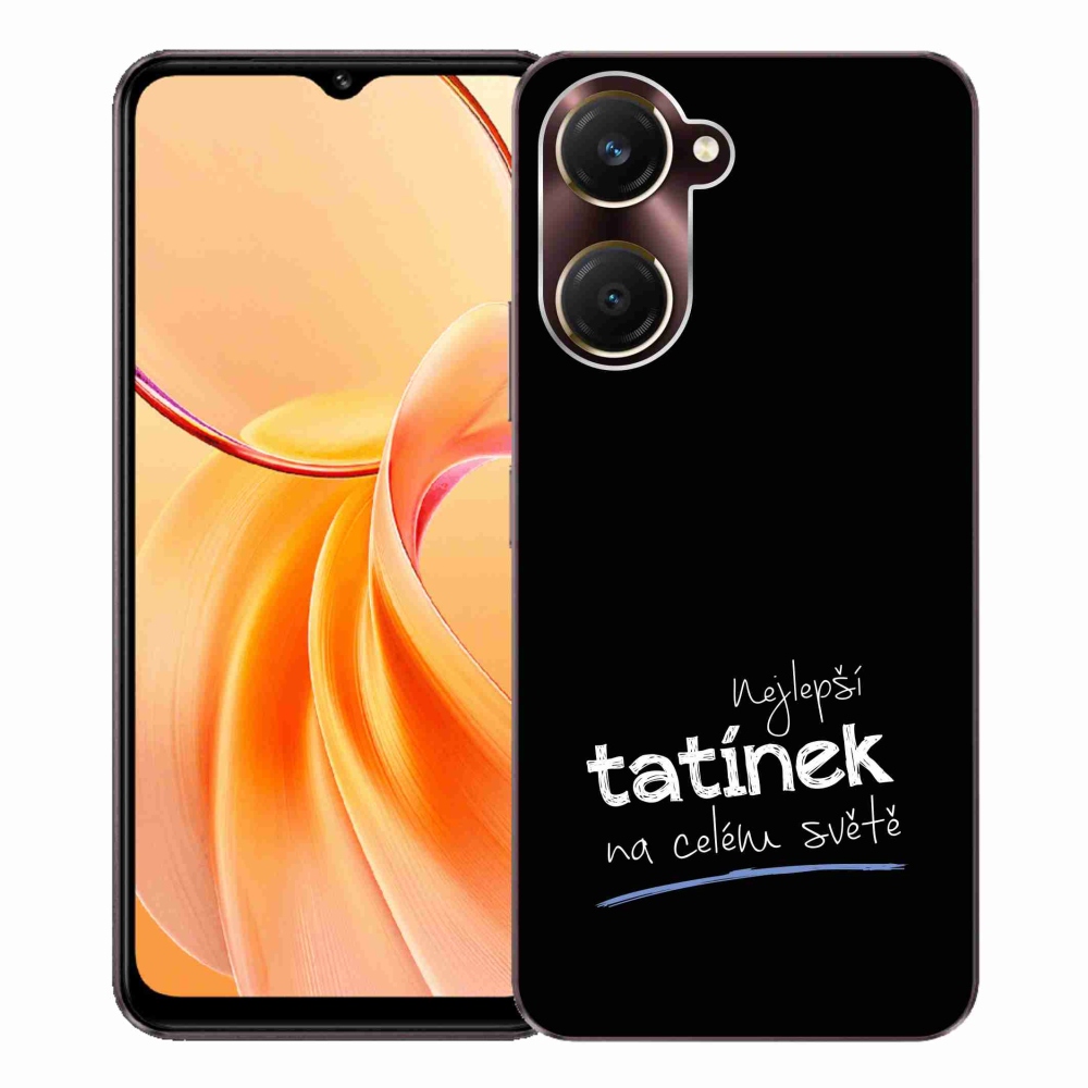 Gelový kryt mmCase na Vivo Y28s 5G - nejlepší tatínek 4 černé pozadí
