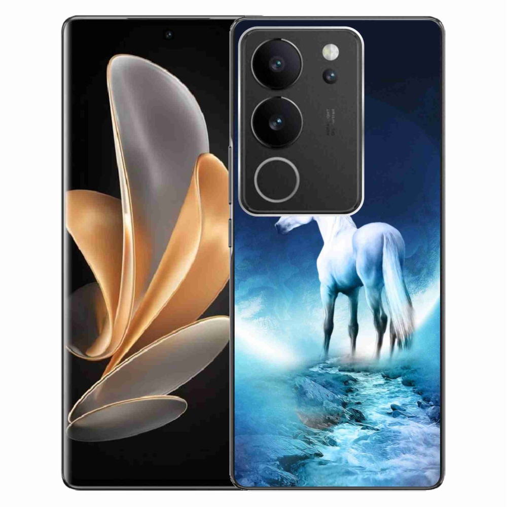 Gelový kryt mmCase na Vivo V29 5G - bílý jednorožec
