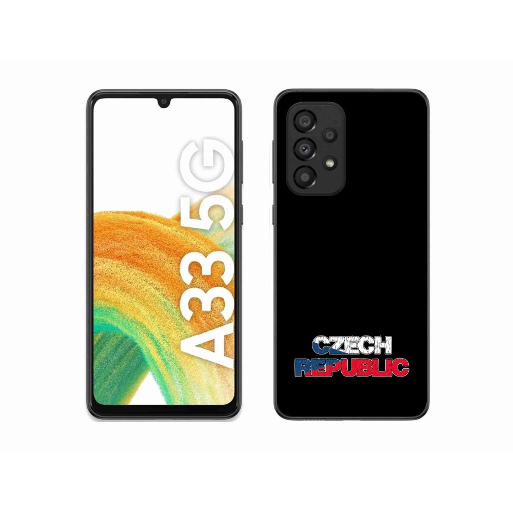 Gelový kryt mmCase na Samsung Galaxy A33 5G - Czech Republic černé pozadí