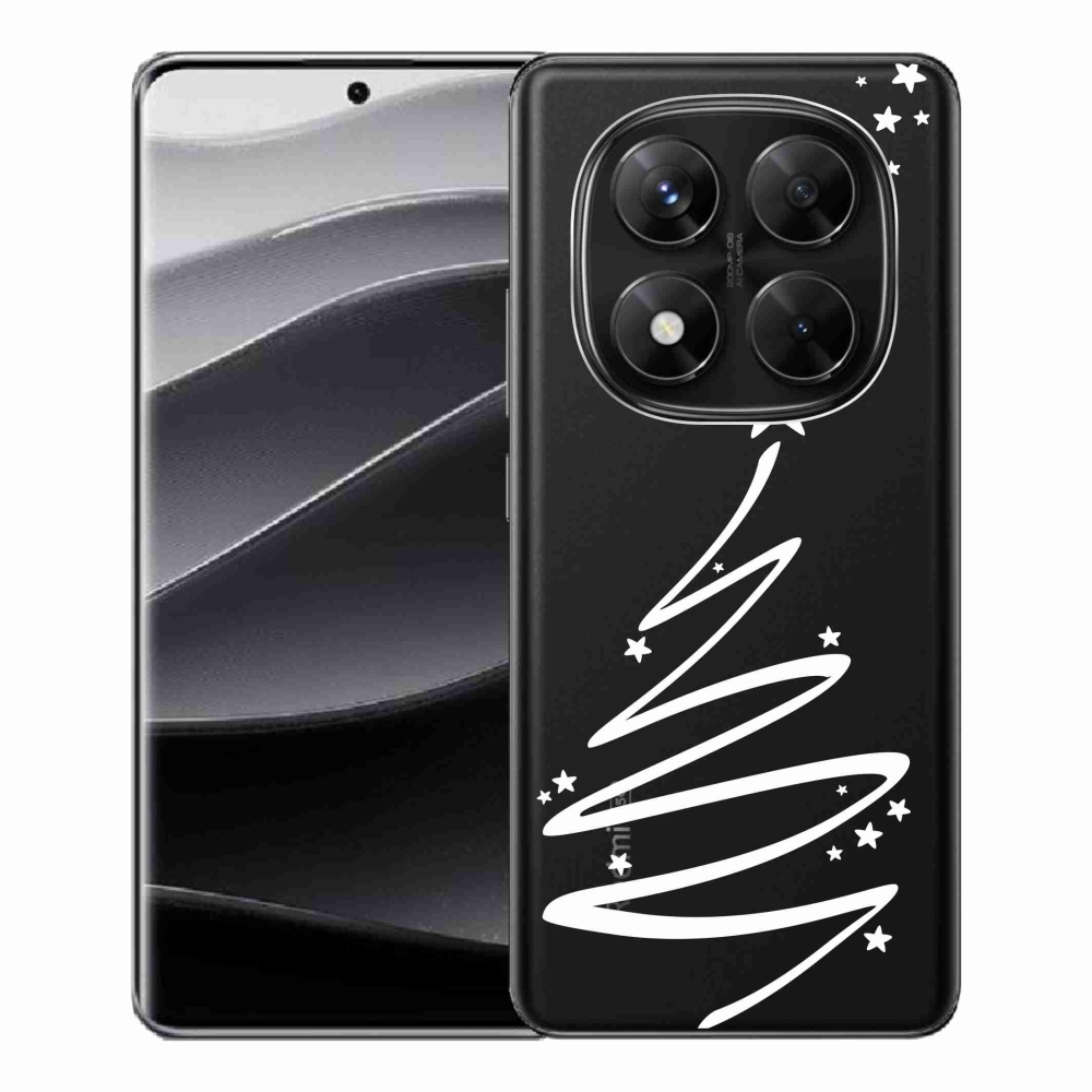 Gelový kryt mmCase na Xiaomi Redmi Note 14 Pro 5G/Poco X7 5G - bílý stromeček na průhledném pozadí