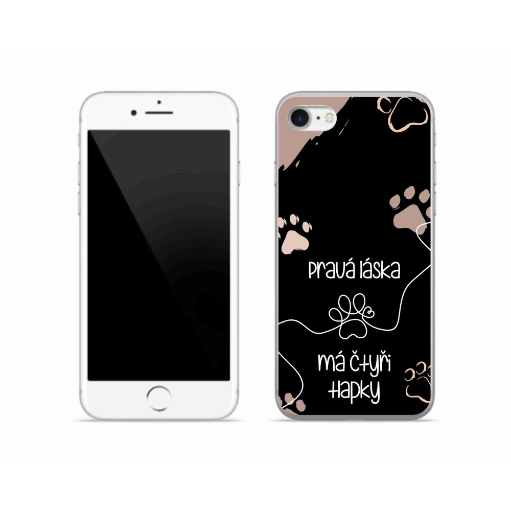 Gelový kryt mmCase na iPhone SE (2022) - psí motiv 1 černé pozadí