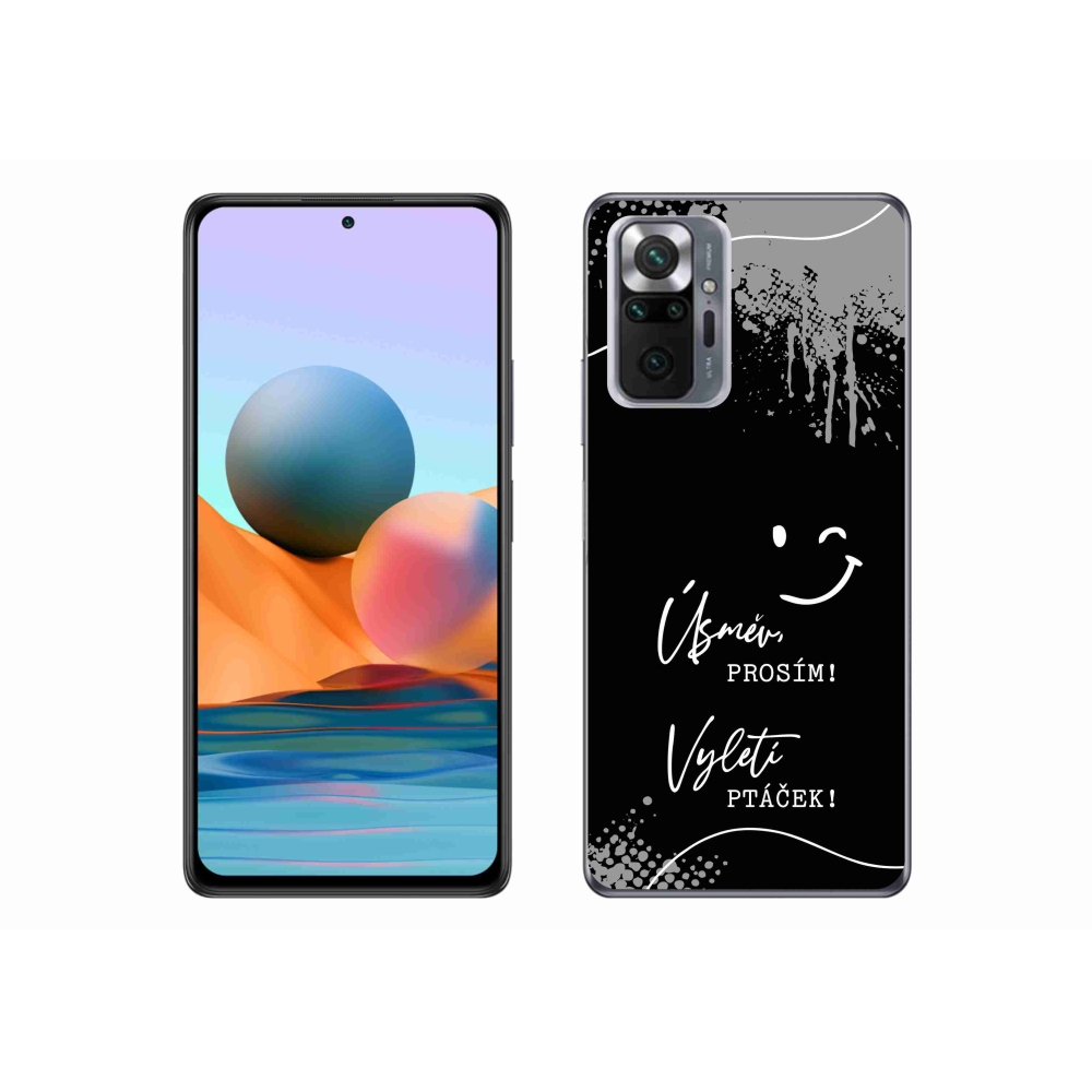Gelový kryt mmCase na Xiaomi Redmi Note 10 Pro - vtipný text 4 černé pozadí